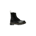Schwarze Leder-Schnürstiefeletten