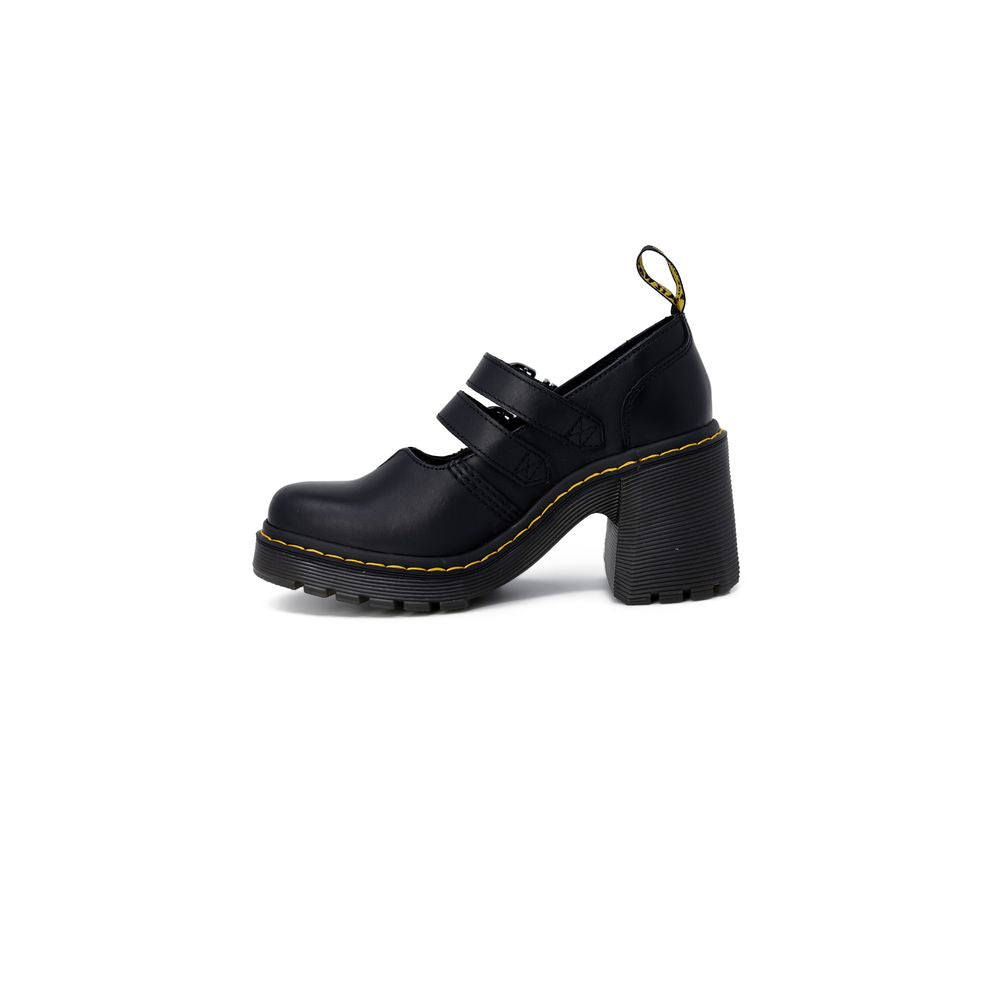 Black Leather High Heel Pumps