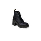 Schwarze Lederstiefeletten