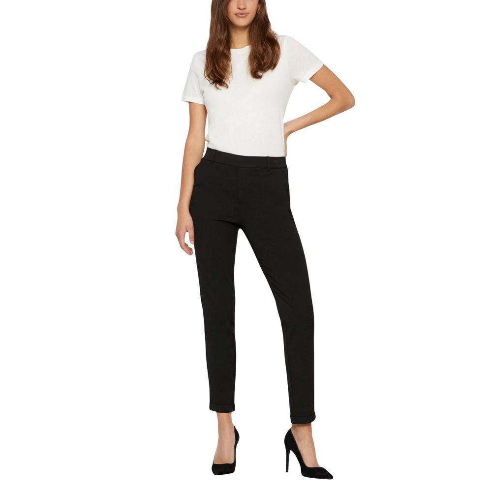 Freizeithose aus schwarzem Polyester