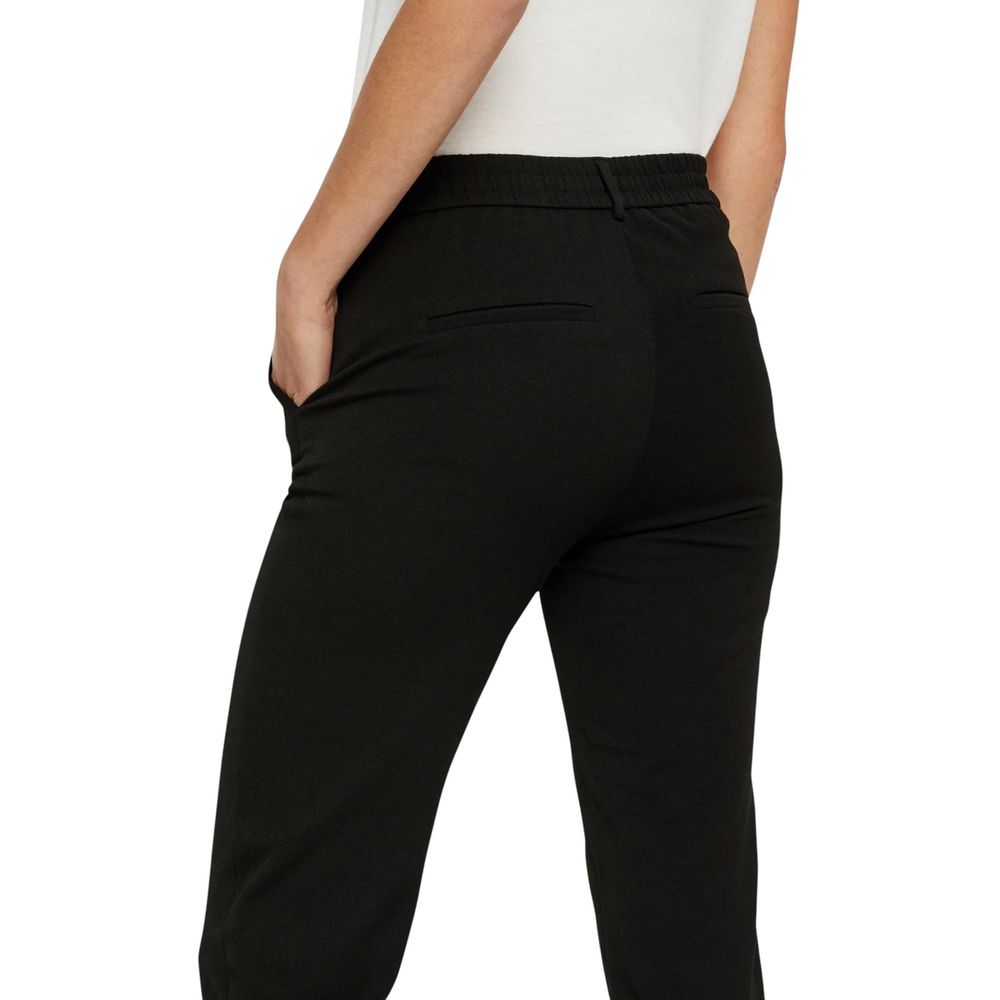 Freizeithose aus schwarzem Polyester