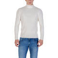 Cremefarbener Rollkragenpullover aus Viskose