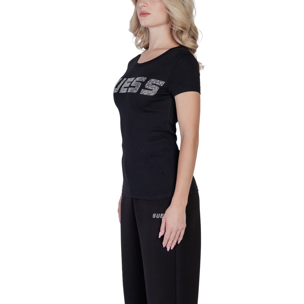 Schwarzes Baumwoll-T-Shirt