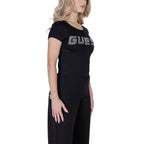 Schwarzes Baumwoll-T-Shirt