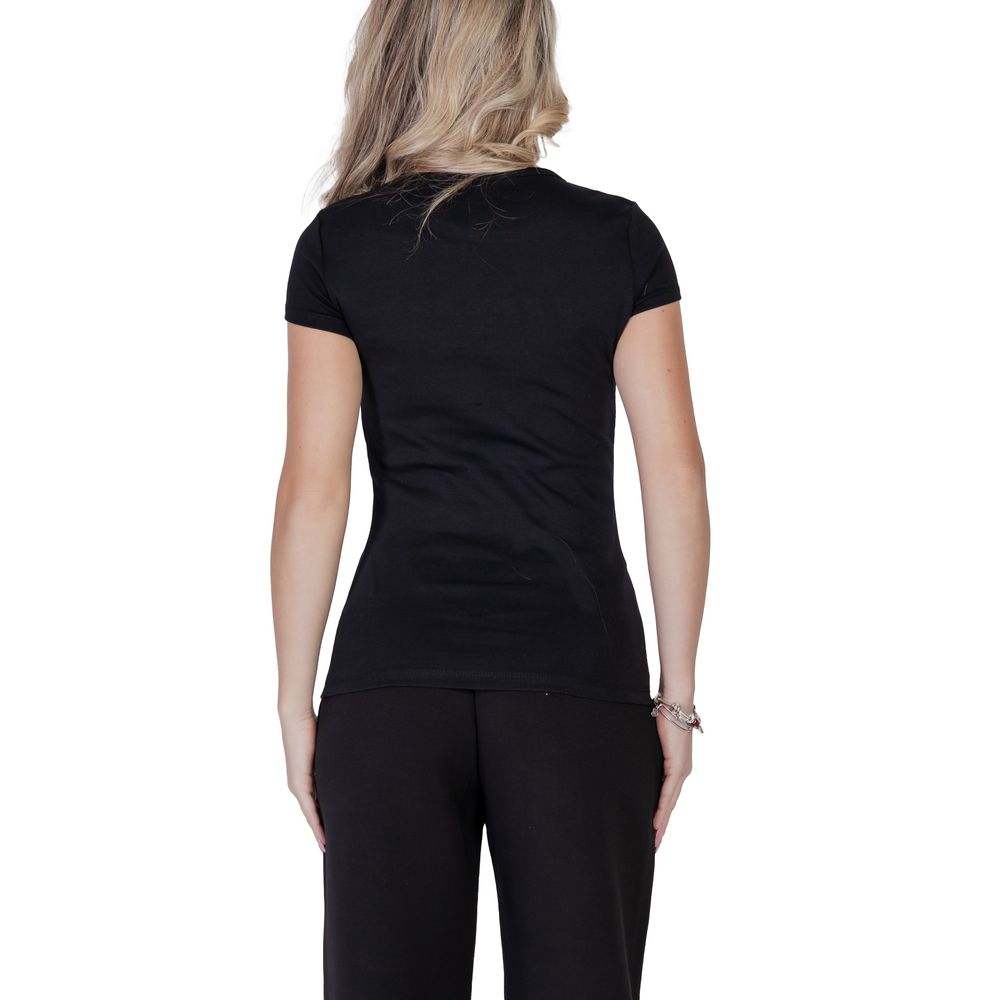 Schwarzes Baumwoll-T-Shirt