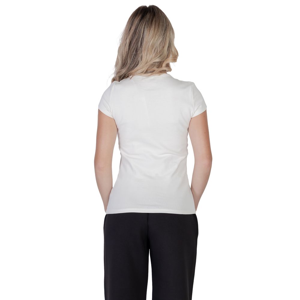 T-shirt in cotone color crema