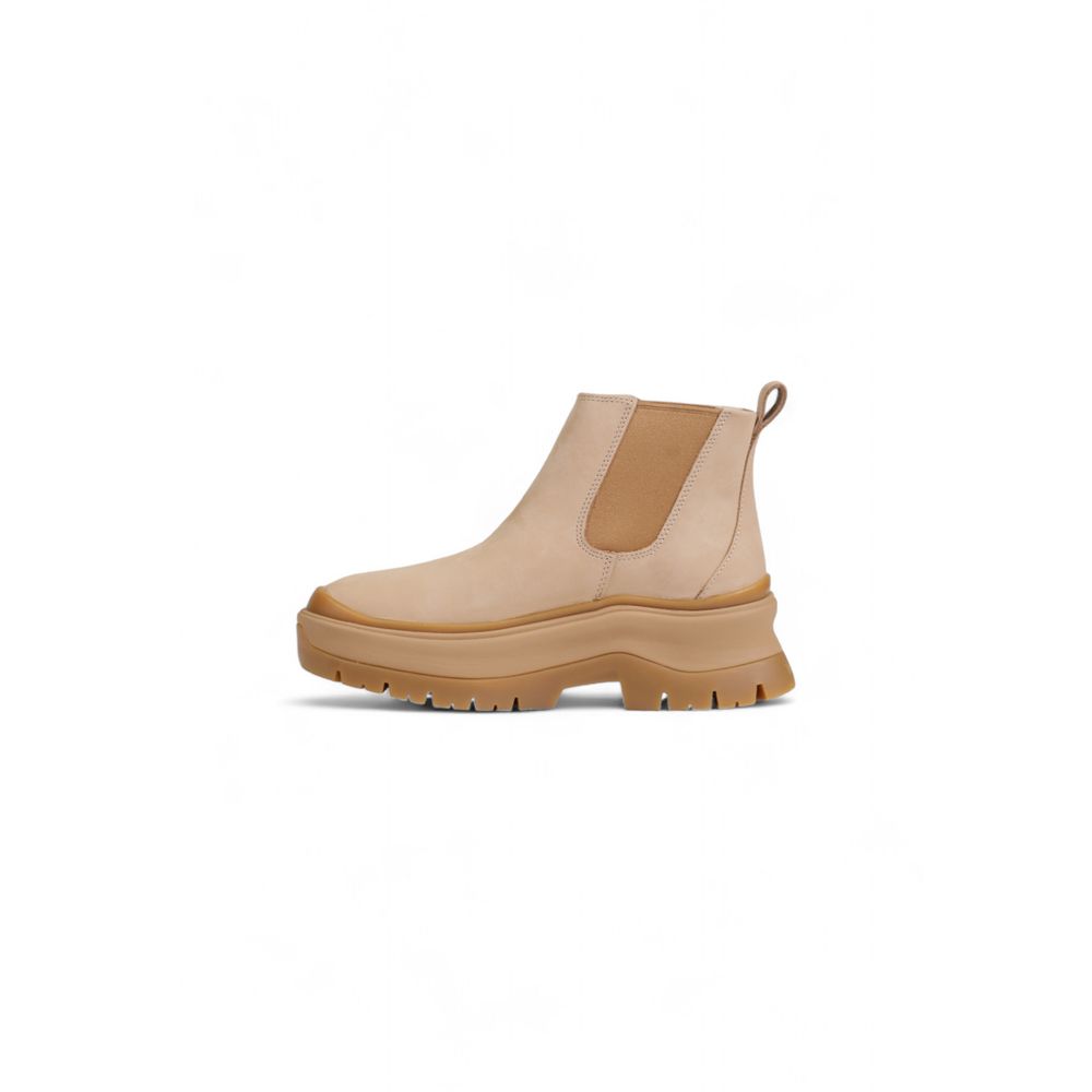 Stivaletti in camoscio beige