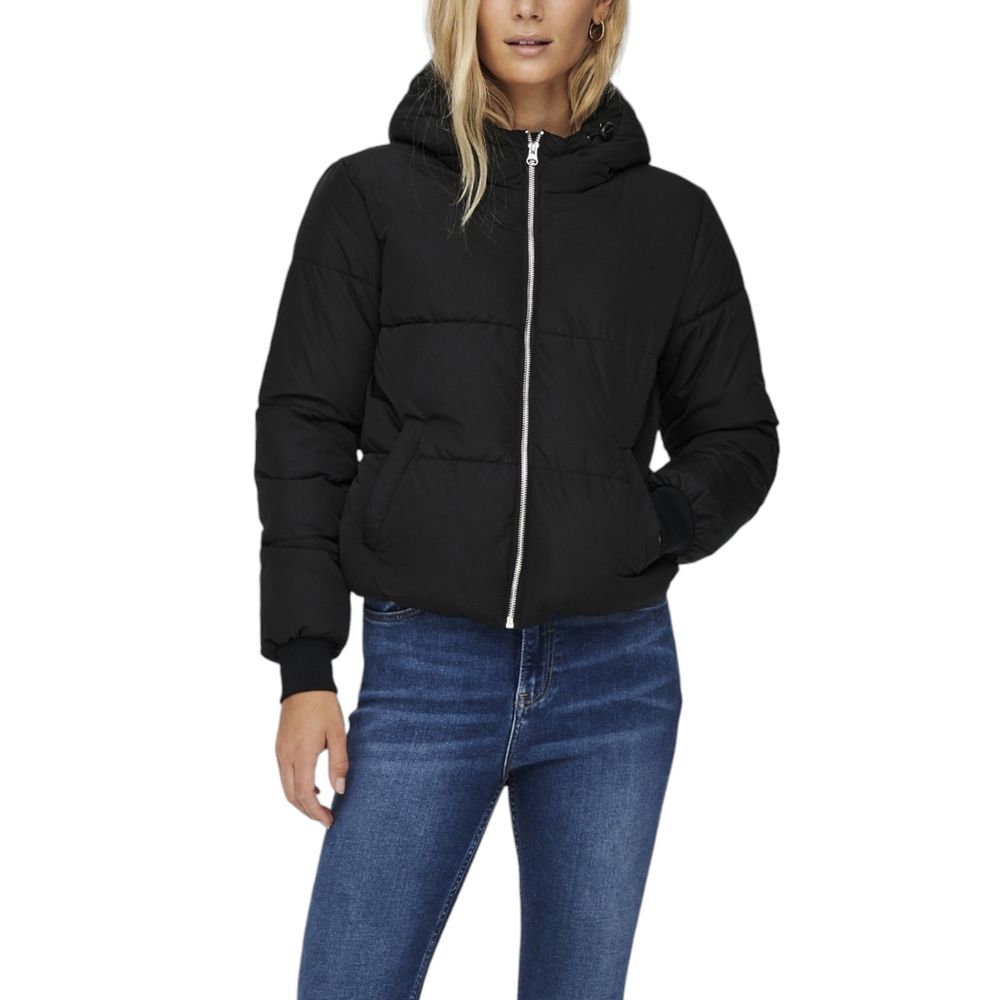Schwarze Polyester-Jacke
