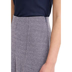 Blue Polyester Casual Pants