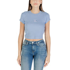 Blaues Baumwoll-T-Shirt