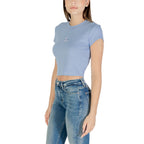 Blaues Baumwoll-T-Shirt