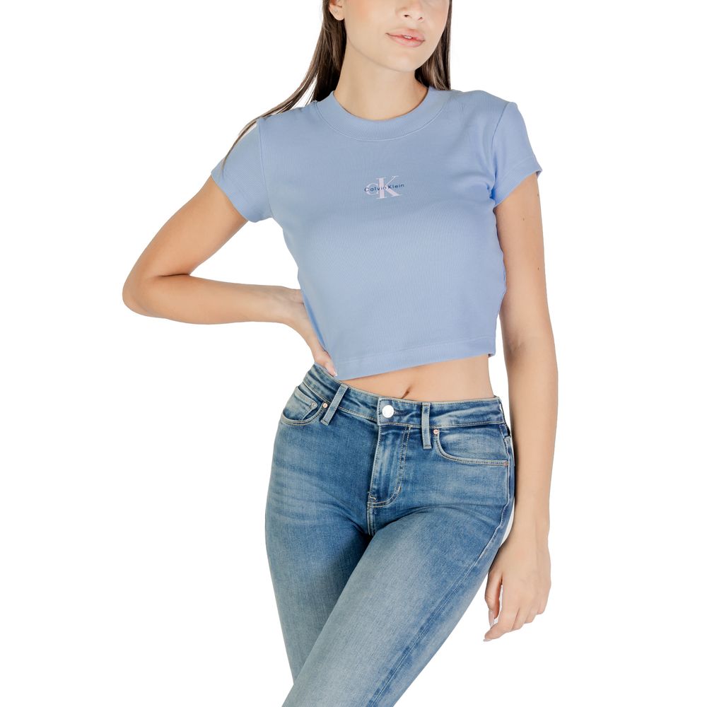 Blaues Baumwoll-T-Shirt