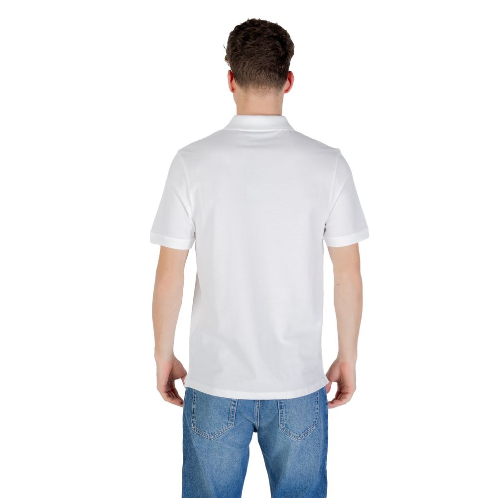 Polo Shirt in White Cotton