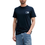 Blaues T-Shirt aus recycelter Baumwolle