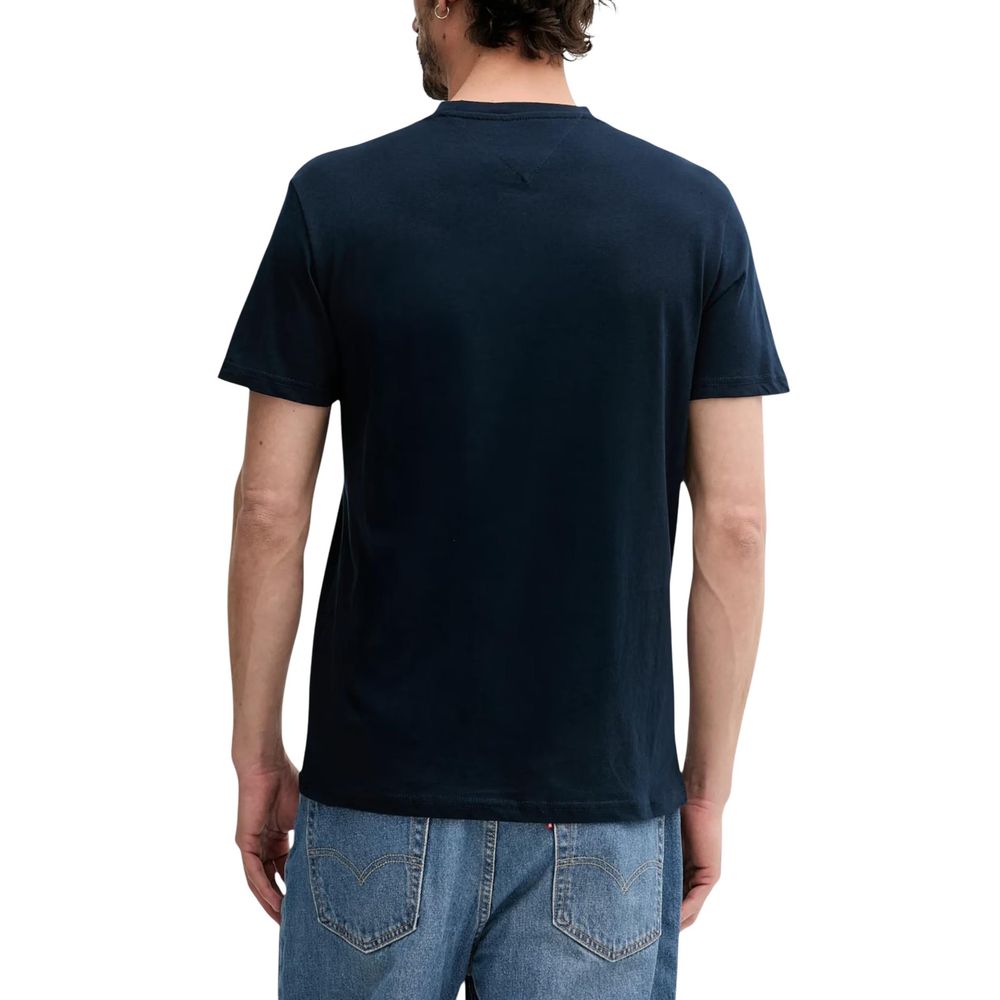 Blaues T-Shirt aus recycelter Baumwolle