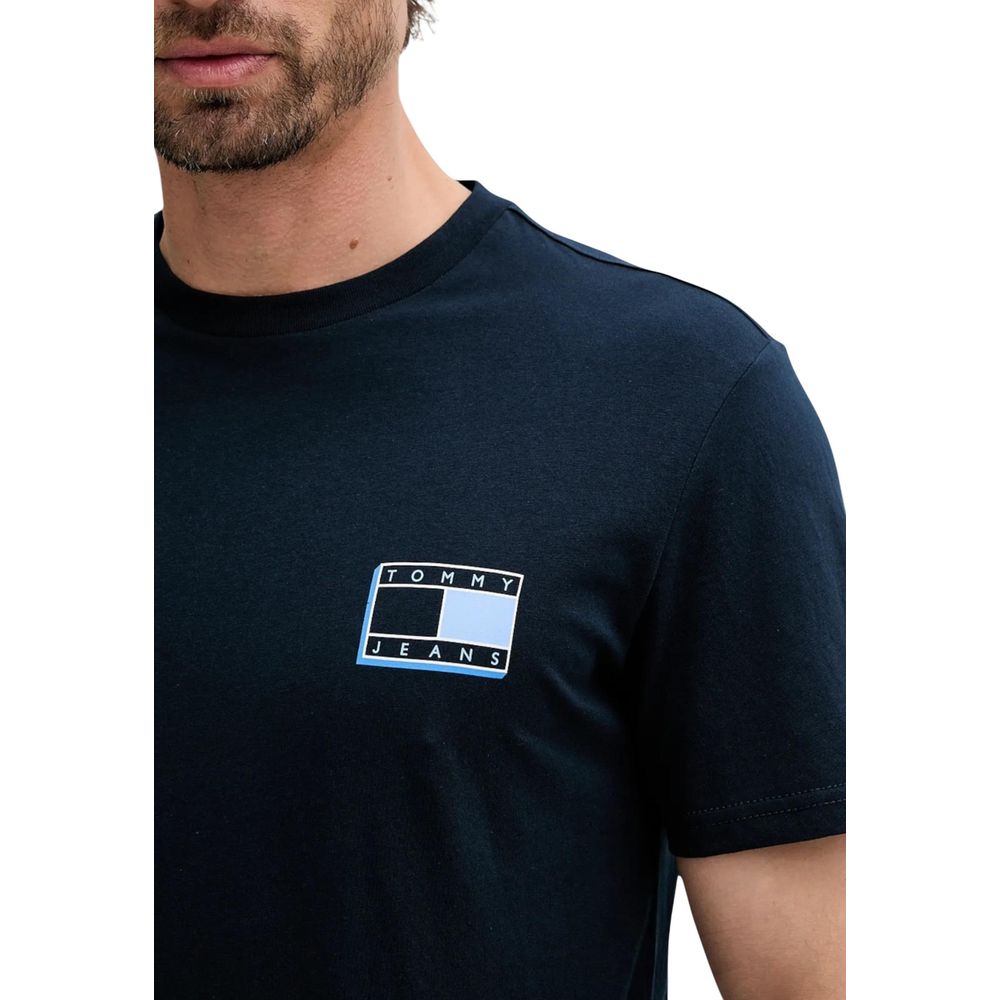 Blaues T-Shirt aus recycelter Baumwolle