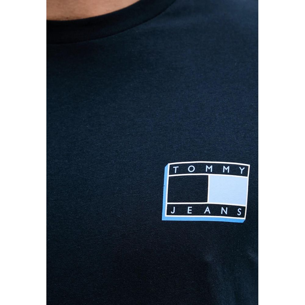 Blaues T-Shirt aus recycelter Baumwolle