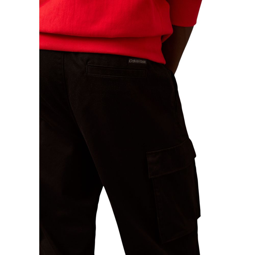 Schwarze Baumwoll-Cargohose