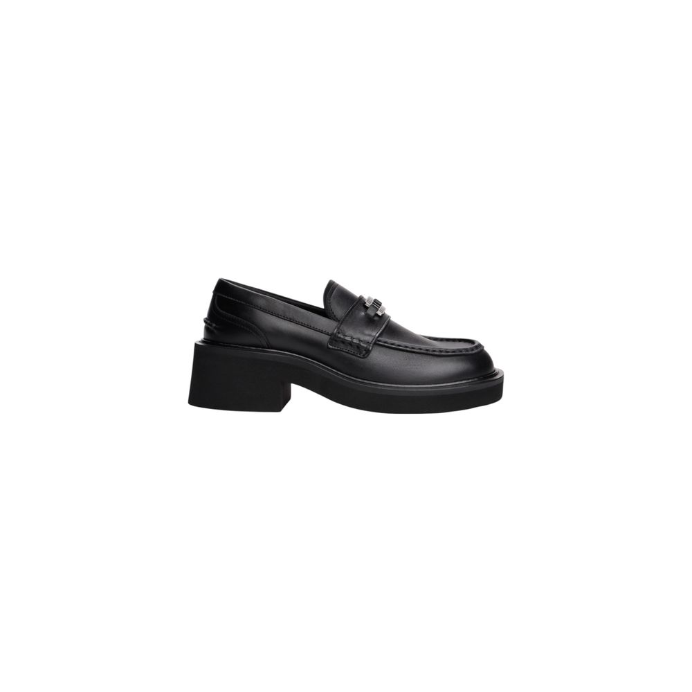 Schwarze Leder-Pumps mit hohem Absatz