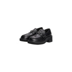 Schwarze Leder-Pumps mit hohem Absatz