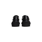 Schwarze Leder-Pumps mit hohem Absatz