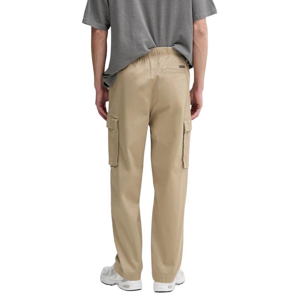 Beige Baumwoll-Cargohose