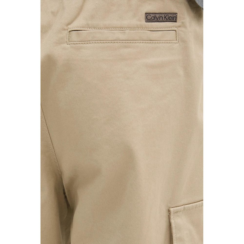 Beige Baumwoll-Cargohose