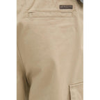 Beige Baumwoll-Cargohose