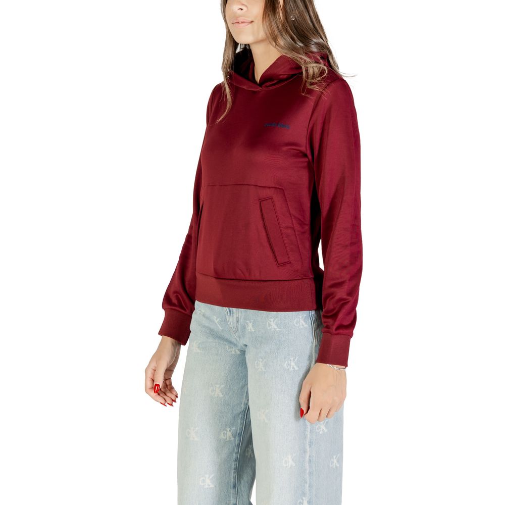 Bordeauxfarbener Baumwoll-Hoodie