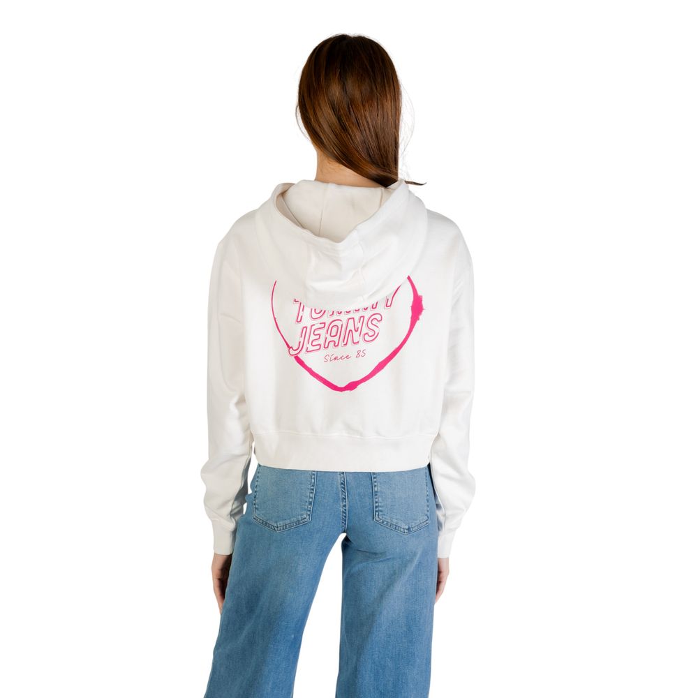 Creme Kapuzenpullover aus recycelter Baumwolle