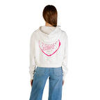 Creme Kapuzenpullover aus recycelter Baumwolle