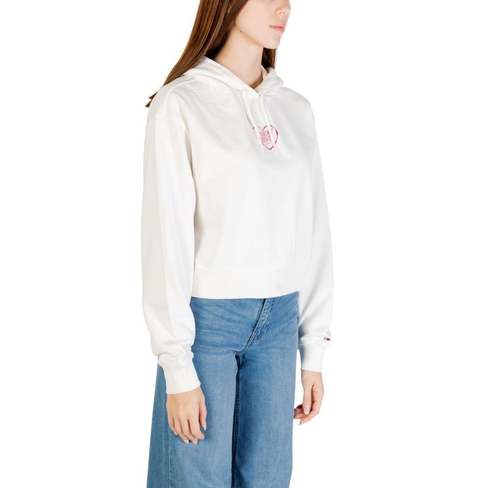Creme Kapuzenpullover aus recycelter Baumwolle