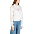 Creme Kapuzenpullover aus recycelter Baumwolle