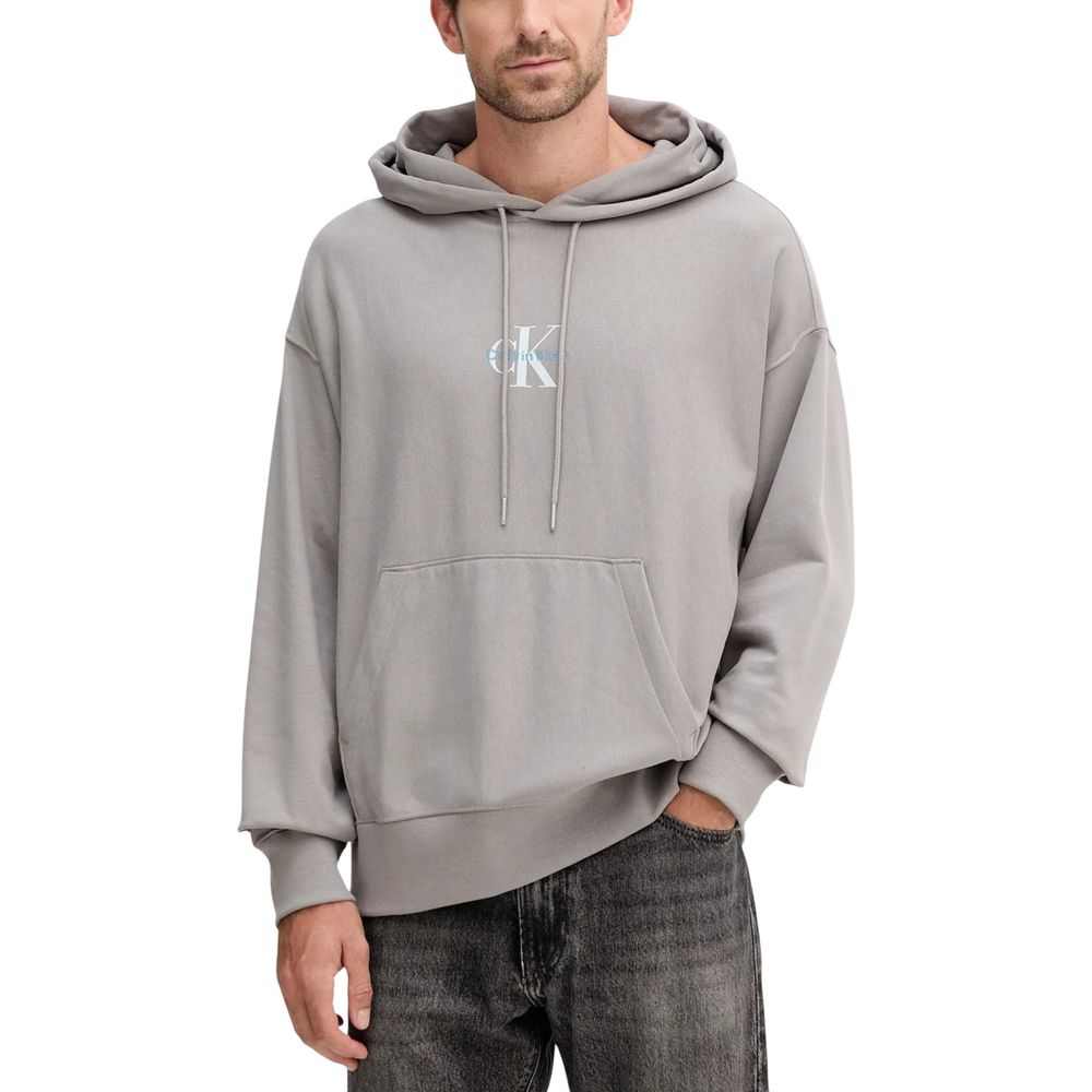 Grauer Kapuzenpullover aus Baumwolle