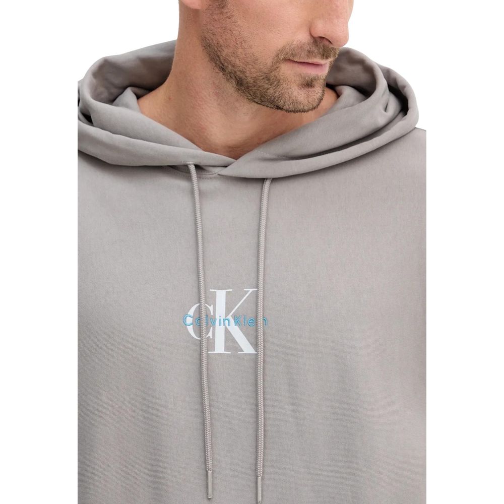 Grauer Kapuzenpullover aus Baumwolle
