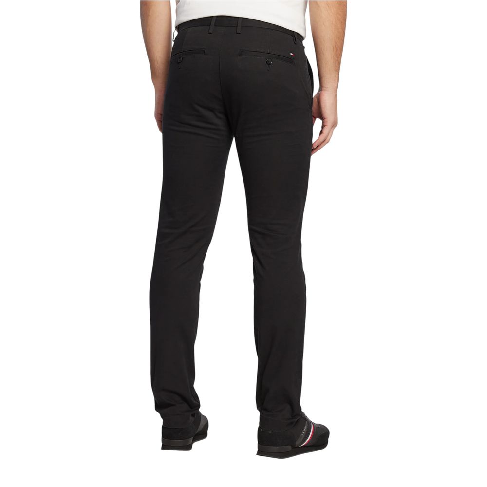 Schwarze Skinny-Hose aus recycelter Baumwolle