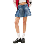Blue Recycled Cotton Mini Skirt