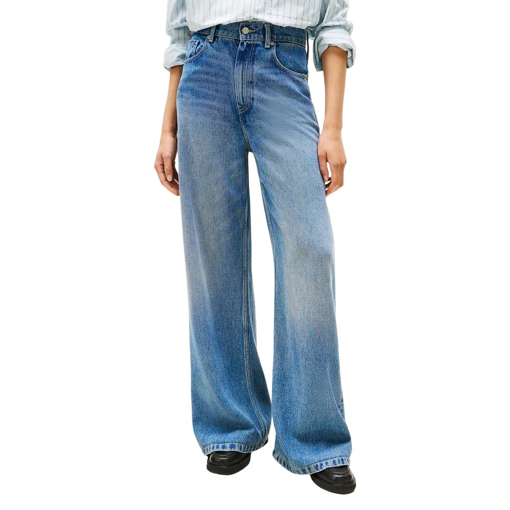 Blaue Lyocell Bootcut Jeans