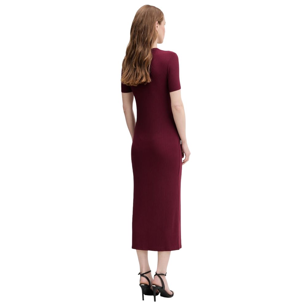 Langes Modal-Kleid Bordeaux