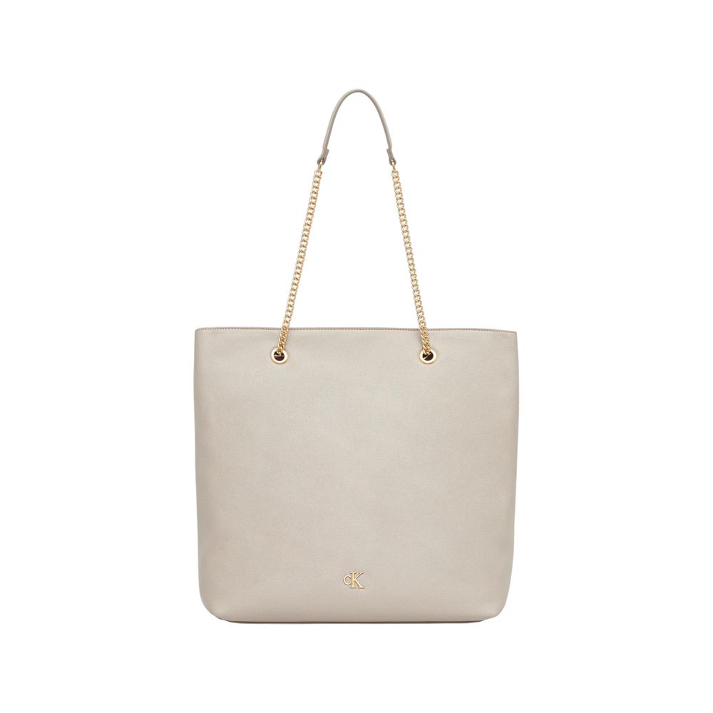 Beige Polyethylen-Handtasche