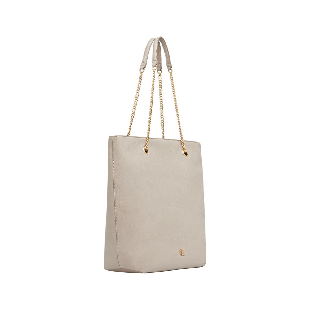Beige Polyethylen-Handtasche