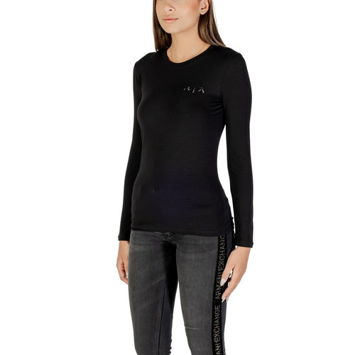 Schwarzes Langarmshirt aus Baumwolle