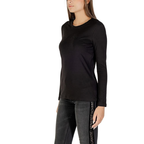 Schwarzes Langarm-T-Shirt aus Baumwolle