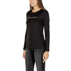 Zweifarbiger Langarm-T-Shirt aus Baumwolle
