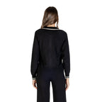 Schwarz-weißer Viskose-Cardigan
