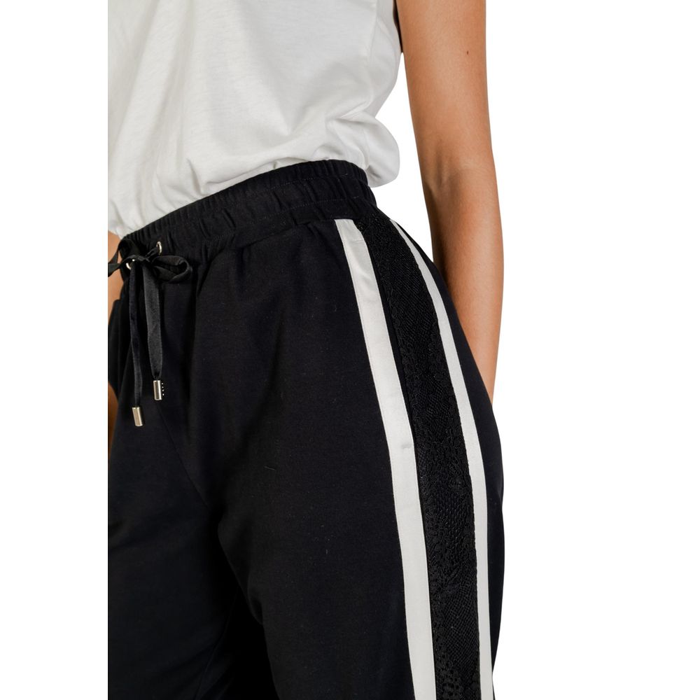 Schwarz-weiß-Jogginghose aus Baumwolle