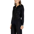 Schwarz-weißer Viskose-Cardigan
