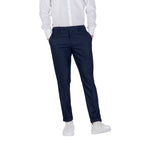 Blue Polyester Skinny Pants