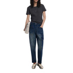 Blue Cotton Boyfriend Jeans
