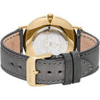 Gray Leather Dress Watch